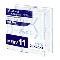 Filtro De Aire Levoit Merv 11, 20 X 20 X 1, 6 Meses, Paquete De 2 Para Aire Acondicionado Y Aire Acondicionado Doméstico