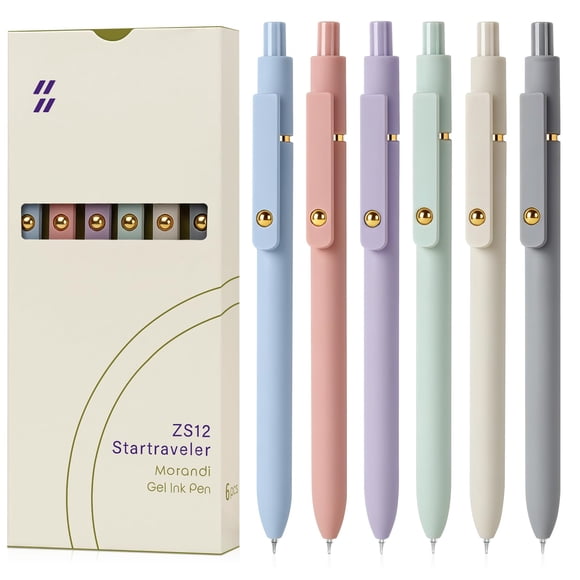 Bolígrafos De Gel Zs12 6 Piezas Tinta Negra De 0 7 Mm