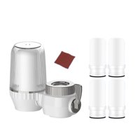 Magideal - Filtro De Agua Para Grifo Con Núcleo De Filtro Y Papel De Lija, Fácil De Instalar, Filtración De 10 Niveles, Alta Eficiencia, Reutilizable Y Lavable. Con 5 Núcleos De Filtro