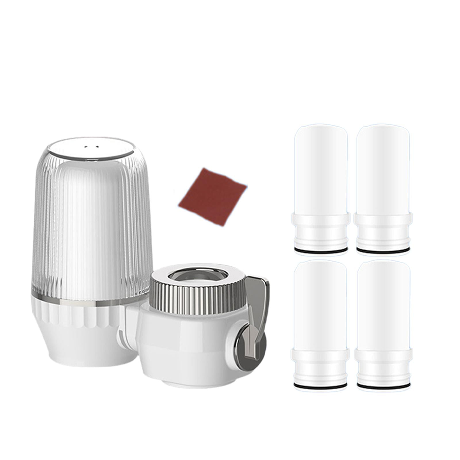 Magideal - Filtro De Agua Para Grifo Con Núcleo De Filtro Y Papel De Lija, Fácil De Instalar, Filtración De 10 Niveles, Alta Eficiencia, Reutilizable Y Lavable. Con 5 Núcleos De Filtro