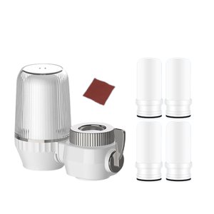 Magideal - Filtro De Agua Para Grifo Con Núcleo De Filtro Y Papel De Lija, Fácil De Instalar, Filtración De 10 Niveles, Alta Eficiencia, Reutilizable Y Lavable. Con 5 Núcleos De Filtro