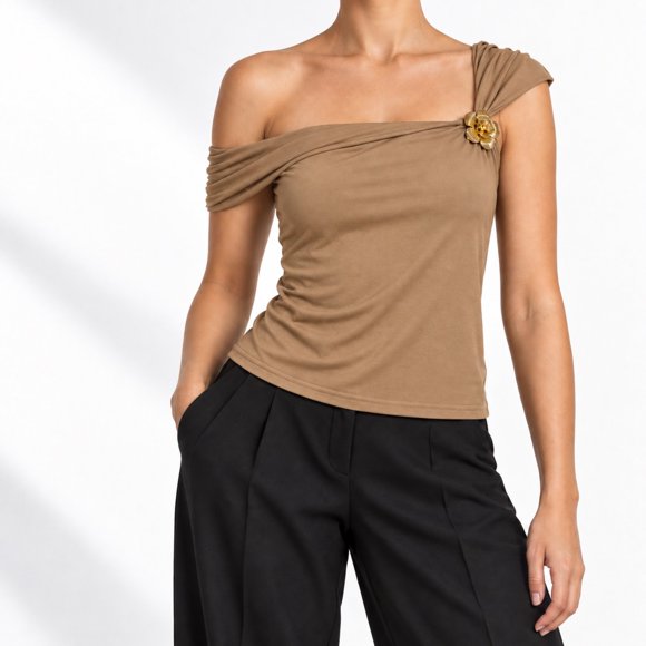 Polera Tendencia Basica Mujer Poliester S/M L/XL Camel