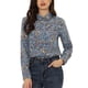 thumbnail image 1 of INSPIRE CHIC Camisa de Mujer con Botones, Estampado Floral Pequeño, Manga Larga, Cuello en Punta, Blusa de Oficina M Gris Azul, 1 of 6