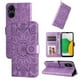 thumbnail image 4 of Funda tipo cartera FOXDOCK para Vivo Y16 4G , diseño girasol en relieve, cuero PU, cierre magnético, soporte y tarjetero, 4 of 5