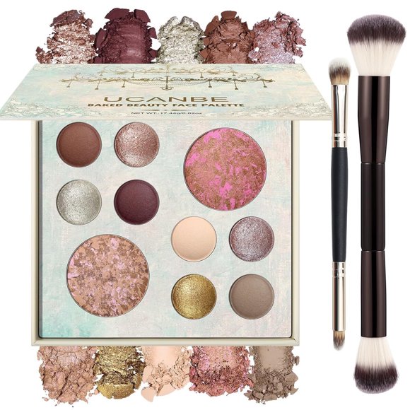 Paleta Baked UCANBE Full Size de 8 Sombras, Bronzer y Blush