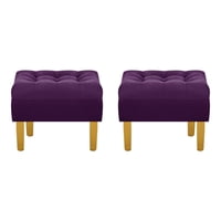 Bodevir - Set Pouf Wood 1C Felpa 01 Morado