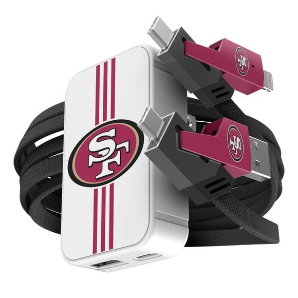 Cargador de pared delgado Charger SOAR NFL con cable 4 en 1 49ers