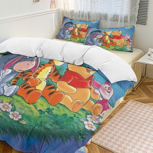 Winnie The Pooh 3-Piece Twin Bed Set - Includes 1 Single Comforter And 2 Pillowcases Bedding - Fade Resistant Microfiber - Winnie The Pooh