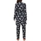 thumbnail image 3 of Conjunto de Pijama de 3 Piezas para Mujer INSPIRE CHIC Camiseta de Tirantes Finos con Pantalones de Pierna Ancha y Bata a Juego Estampado Floral Conjunto de Descanso 2XL Negro, 3 of 6