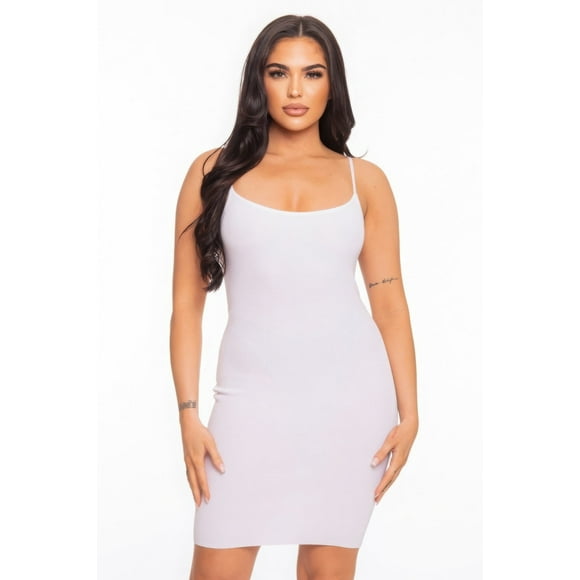 Vestido Mini Camisola Espalda Abierta Blanco L