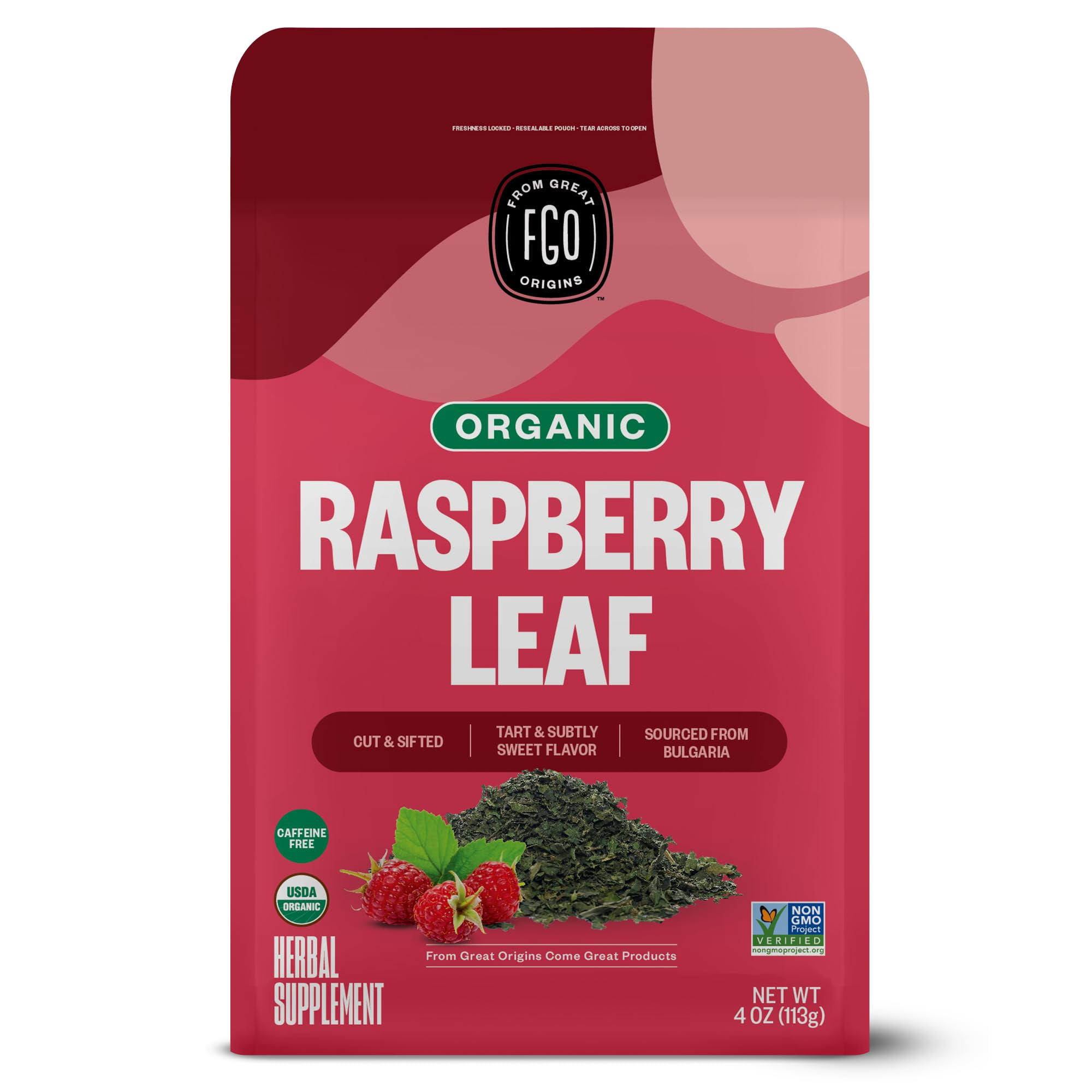 Té Fgo Hojas De Frambuesa Roja Orgánicas Cortadas Y Tamizadas 113g