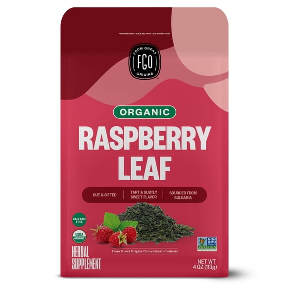 Té FGO Hojas de Frambuesa Roja Orgánicas Cortadas y Tamizadas 113g
