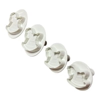 Genérico - 4 Molde Fondant Cortador Con Expulsor Fondant Caballito