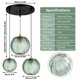thumbnail image 3 of Lámpara colgante ZuKaYeHome 3 en 1 de vidrio verde 110-240V, 3 of 9