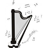 Rienda Libre Graphics - Decomural Classical Harp Instruments Music Ws-18328