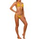 thumbnail image 4 of INSPIRE CHIC Conjunto de Bikini de Mujer con Lazo en el Cuello y Lados, 2 Piezas, Traje de Baño de Cintura Baja con Triángulo, Almohadillas Removibles y Tirantes Ajustables, Talla X-Small, Amarillo, 4 of 5