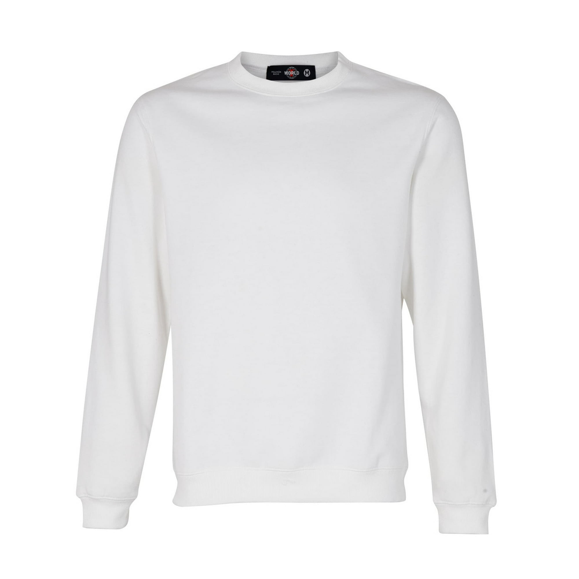 T-world - Polerón Basic 65% Algodón Manga Larga Unisex Blanco