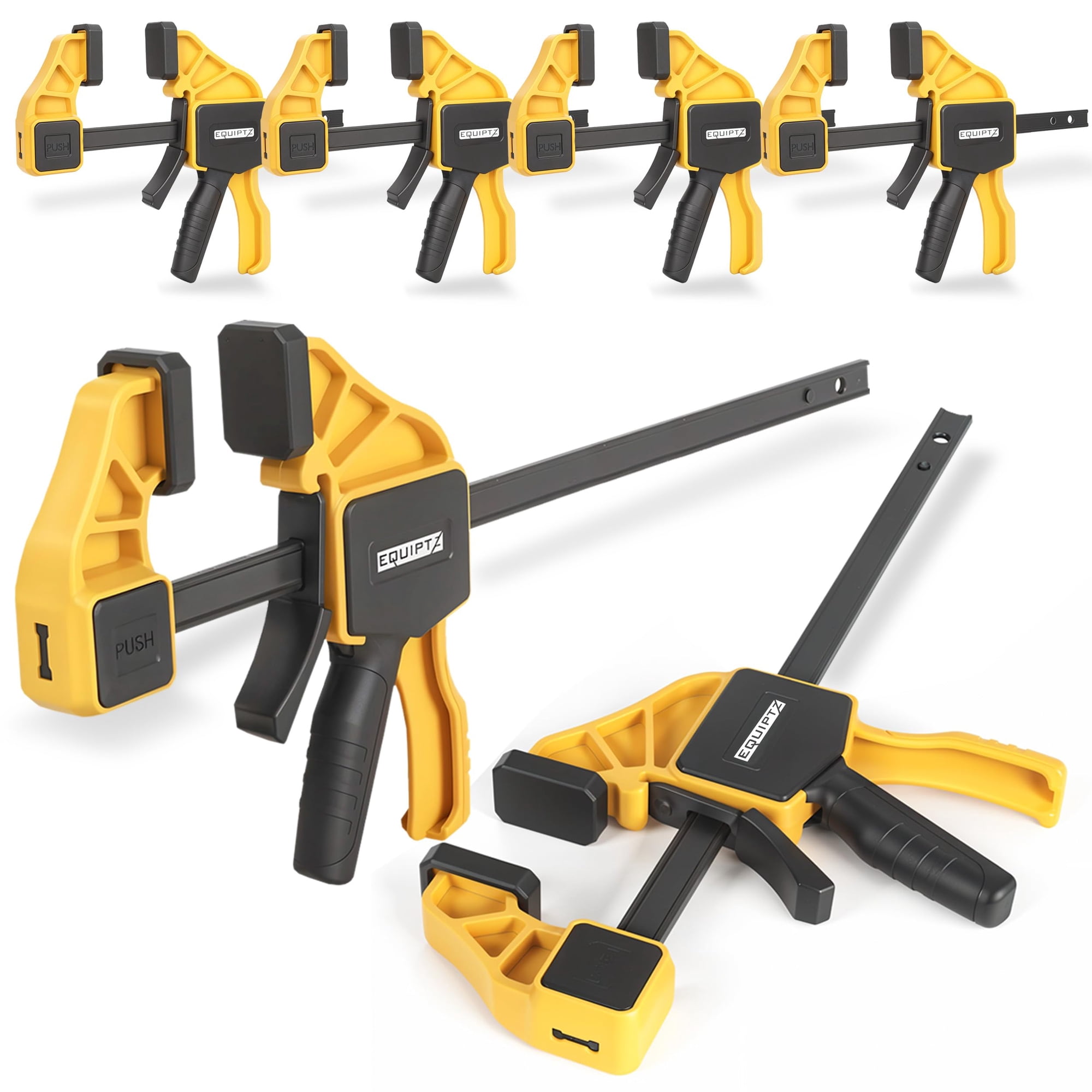 Prensas De Barra Equiptz, Paquete De 6, 30 Cm Y 15 Cm, De Liberación Rápida, 150 Lb