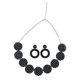 thumbnail image 4 of Conjunto De Collar Y Aretes Con Temática De Los A?os 50 Informal Para El Aniversario Del Día De San Valentín Negro, 4 of 4