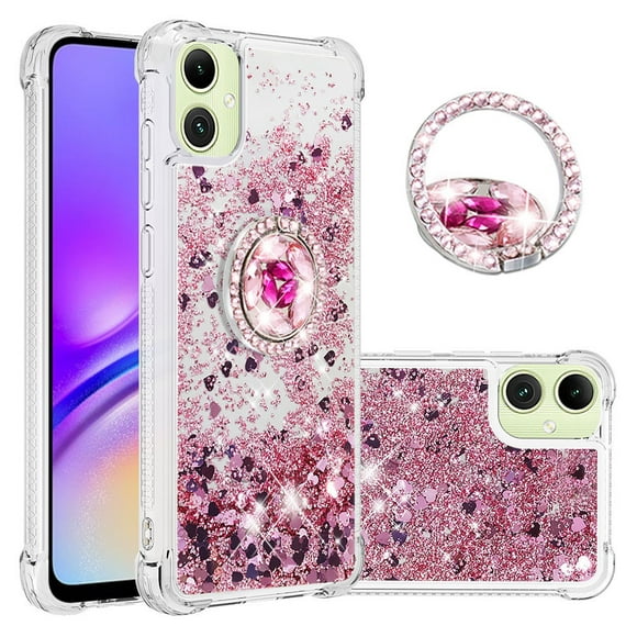 Funda Para Sansung Galaxy A06 Con Brillo Líquido, Protección Completa Y Soporte De Anillo Giratorio