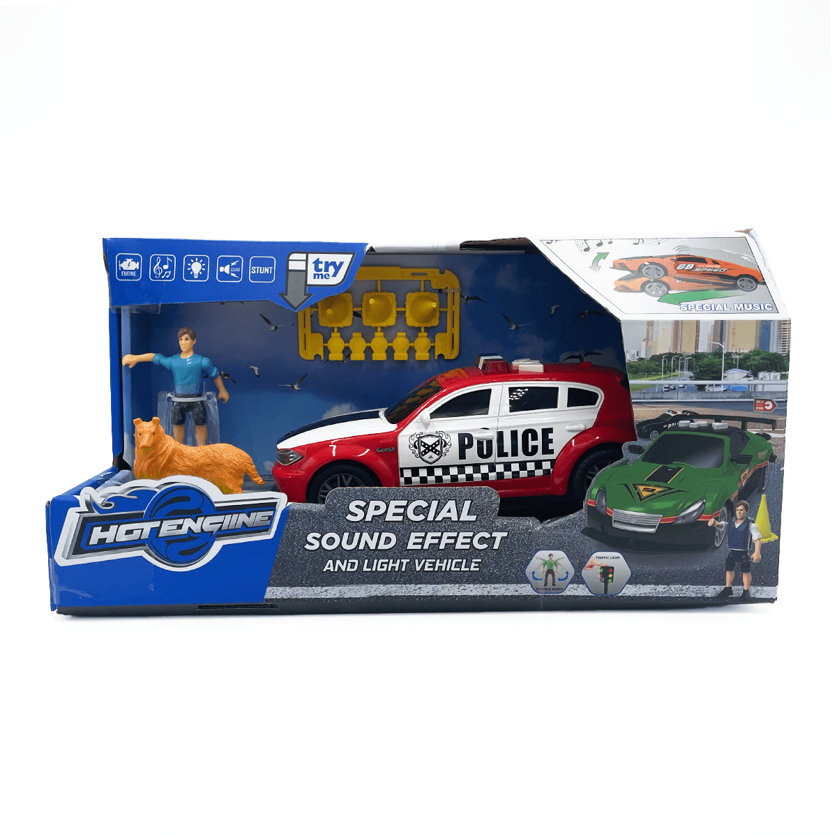 Auto Policial Con Efectos, Luz Y Sonido Magnetics