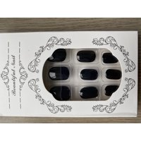 Klaia Beauty - Uñas Press-On Adhesivas Largo Medio Redondeada 24Pcs Postizas Reutilizable Negro