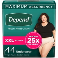 Ropa Interior Para Incontinencia Depend Fresh Protection Para Mujer, Xxl 44U