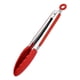 thumbnail image 3 of Pinzas Para Alimentos Antiadherentes, Multifuncionales, Resistentes, De Acero Inoxidable, Para Cocinar, 9 Pulgadas, Color Rojo, 3 of 3