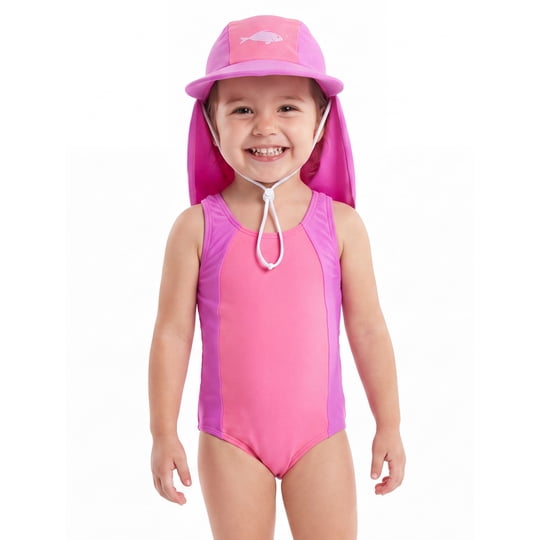 Samia - Gorro Niña Traje De Baño Fucsia Protección Solar Talla Tamaño Único