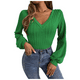 thumbnail image 1 of Sweater Mujer Tejido Canalé Manga Farol Unicolor, 1 of 6