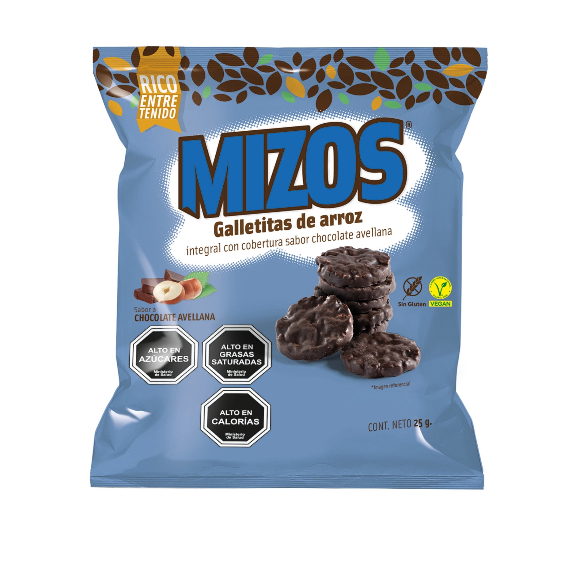 Galletas De Arroz Mizos Chocolate Avellana 25g.