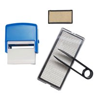 Magideal - Juego De Sellos De Goma Personalizados Portátiles, Letras Del Alfabeto Extraíbles, Número Estacionario, Sello De Carácter Diy, Juego De Sellos Diy Par Azul