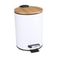 thumbnail image 3 of Cubo De Basura De Madera Con Escalón Abatible Cubo De Revestimiento Extraíble Para Dormitorio Oficina Cocina 3L Blanco, 3 of 5