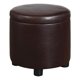 thumbnail image 1 of Puf redondo Pemberly Row 40 cm color espresso de cuero sintético, 1 of 7