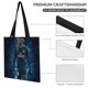 thumbnail image 3 of Vinícius Júnior Bolso de tela con estampado de lienzo para mujer, bolsa de compras reutilizable y estética, con cremallera interior, regalo para mujer, 35 × 40 cm., 3 of 6