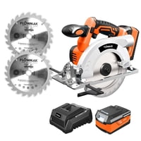 Flowmak - Sierra Circular 6 1/2 Pulg 18V Con Bat Carg Extras Dos Hojas