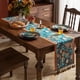 thumbnail image 2 of Camino de mesa retro vintage con borlas - turquesa, 2 of 3