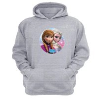 Genérico - Polerón Canguro Elsa Y Anna Gris Claro Talla M Unisex