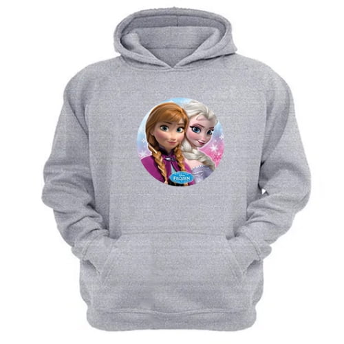 Genérico - Polerón Canguro Elsa Y Anna Gris Claro Talla M Unisex