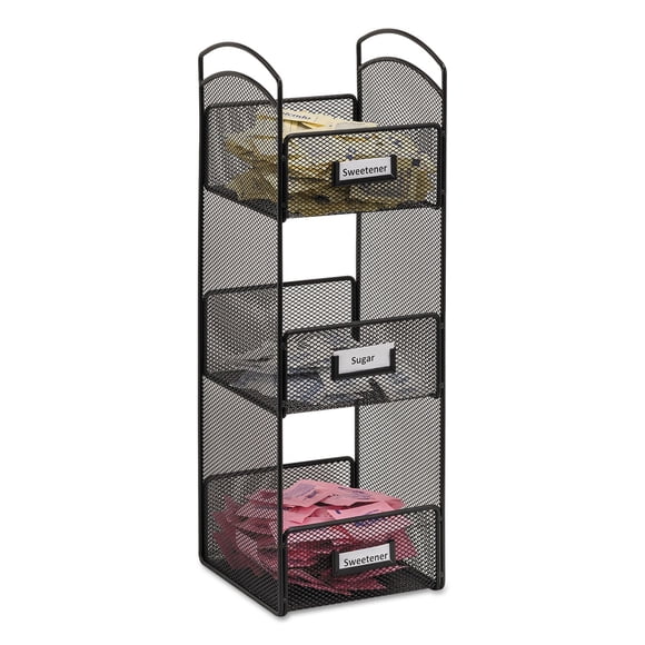 Organizador Safco Onyx Torre de Malla 3 Compartimentos Acero Negro