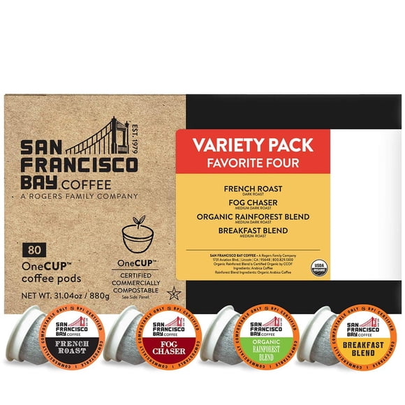 Cápsulas de Café SAN FRANCISCO BAY Pack Variedad 80 Unidades Compostables