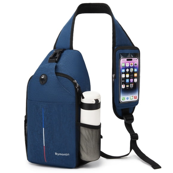 Bolsa Bandolera Bymontin 6L con Bolsillo Transparente para Pantalla Táctil