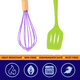 thumbnail image 3 of Juego de 2 mini utensilios de cocina de silicona con mangos de madera., 3 of 5