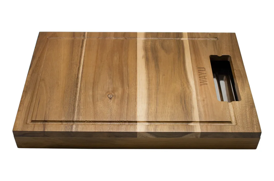 Genérico - Tabla Madera Bandeja De Acero Wayu Liso