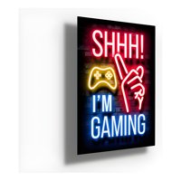 Genérico - Cartel Metálico Gamer Silencio Blanco