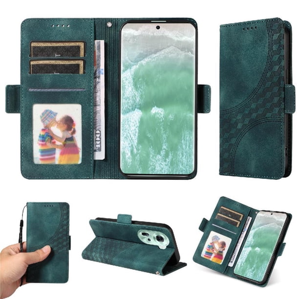Carcasa FOXDOCK OPPO Reno 11 5G de cuero PU, diseño acolchado clásico, protección contra caídas y rayones
