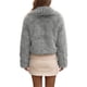thumbnail image 3 of INSPIRE CHIC Abrigos de Piel Sintética para Mujer Mangas Largas Peludas Cuello con Solapa Forro Suave Sobredimensionado con Bolsillos Chaquetas de Invierno Cálidas Talla Extra Grande Gris Claro, 3 of 6