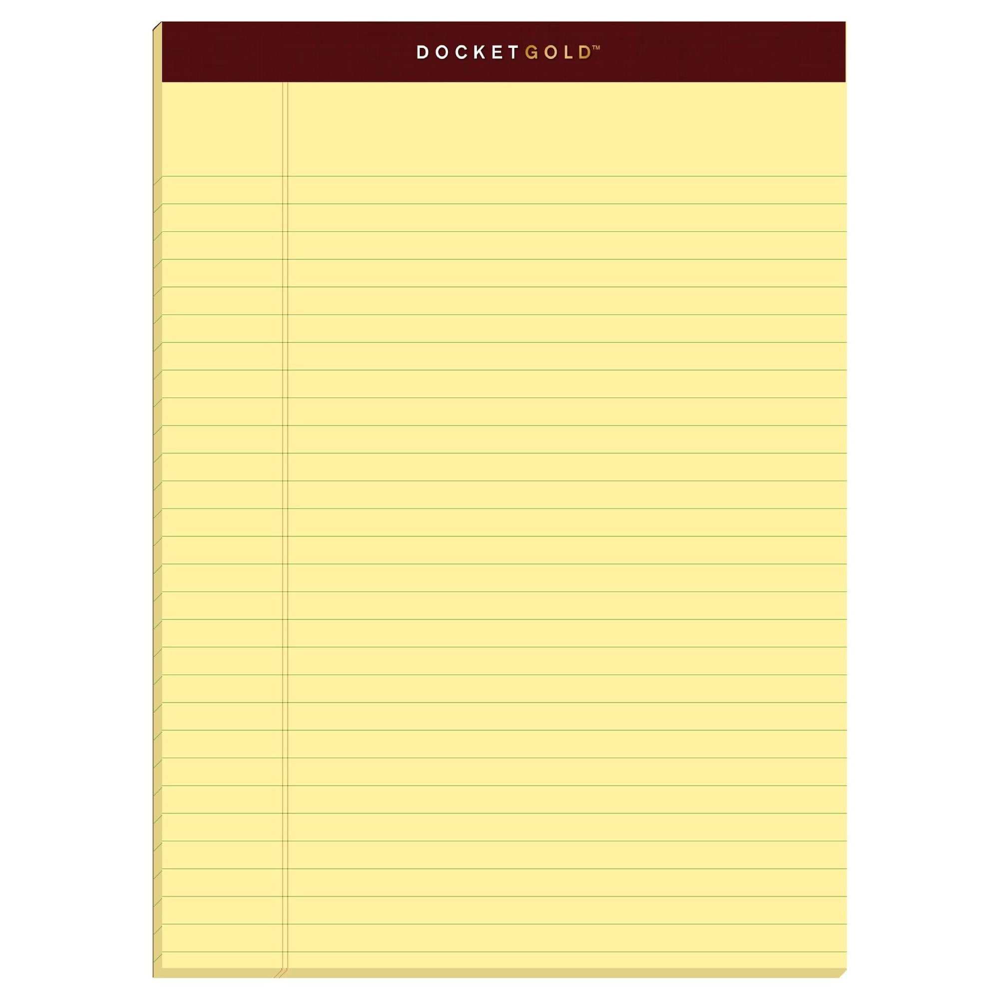 Tops - Bloques De Escritura Docket Gold 8 5 X 11 75 Pulgadas Regla Legal 50 Hojas