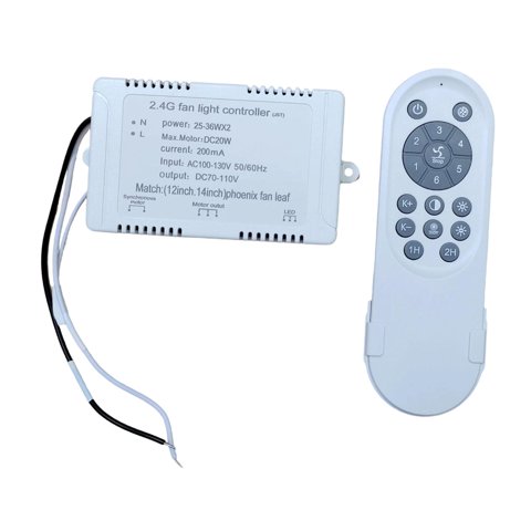 Magideal - Juego De Control Remoto Para Ventilador De Techo De 110 V Con Velocidades Ajustables, Práctico Kit De Control Remoto Y Receptor Para El Hogar, Luz De