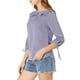 thumbnail image 4 of INSPIRE CHIC Blusa de Verano Transparente con Cuello Volante y Manga Corta de Lunares para Mujer L Púrpura, 4 of 8